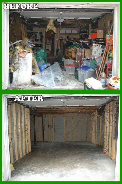 Full house cleanout before and after